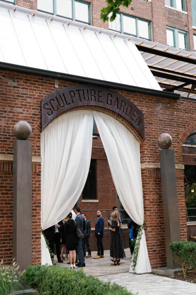 Sculpture Garden at Bridgeport Art Center wedding venue.