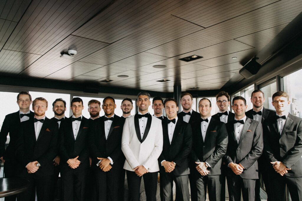 Groomsmen photos at a Chicago luxury wedding.