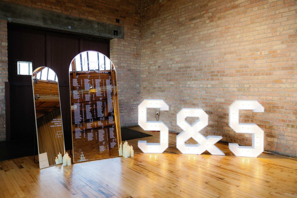 Bridgeport Art Center wedding venue details at the Skyline Loft.