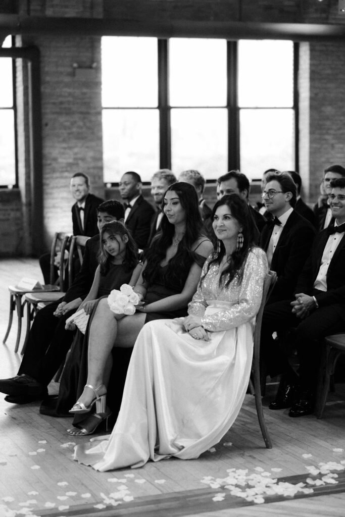 Wedding guests at a luxury wedding held a Bridgeport Art Center.