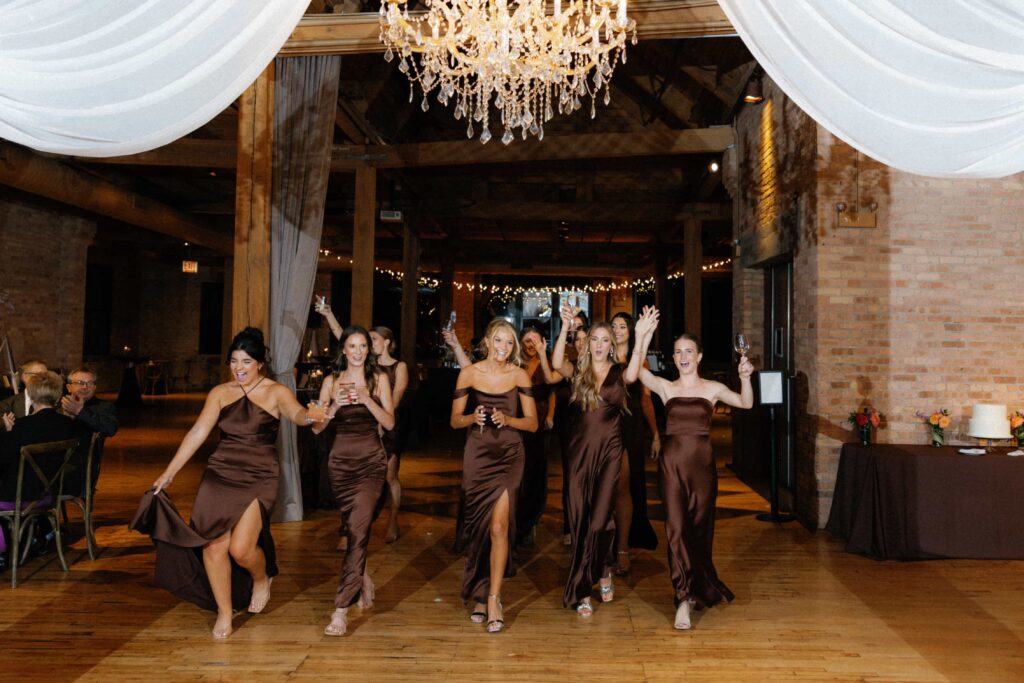 Bridal party entrance to reception at the Bridgeport Art Center.