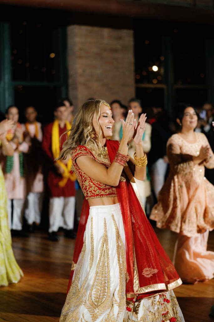 Bride's traditional dance during the wedding reception at the Bridgeport Art Center.