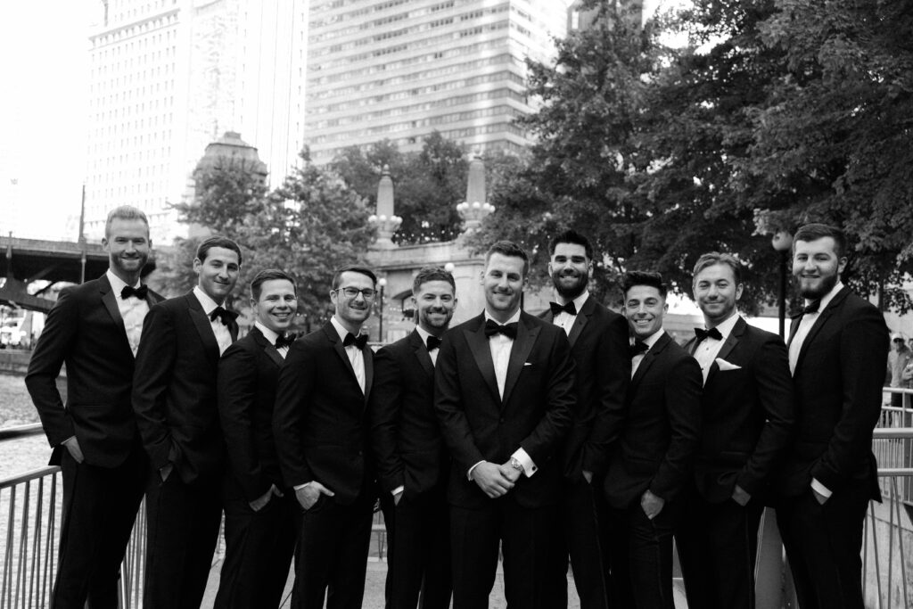 Bridal party portraits at Lincoln Park in Chicago.