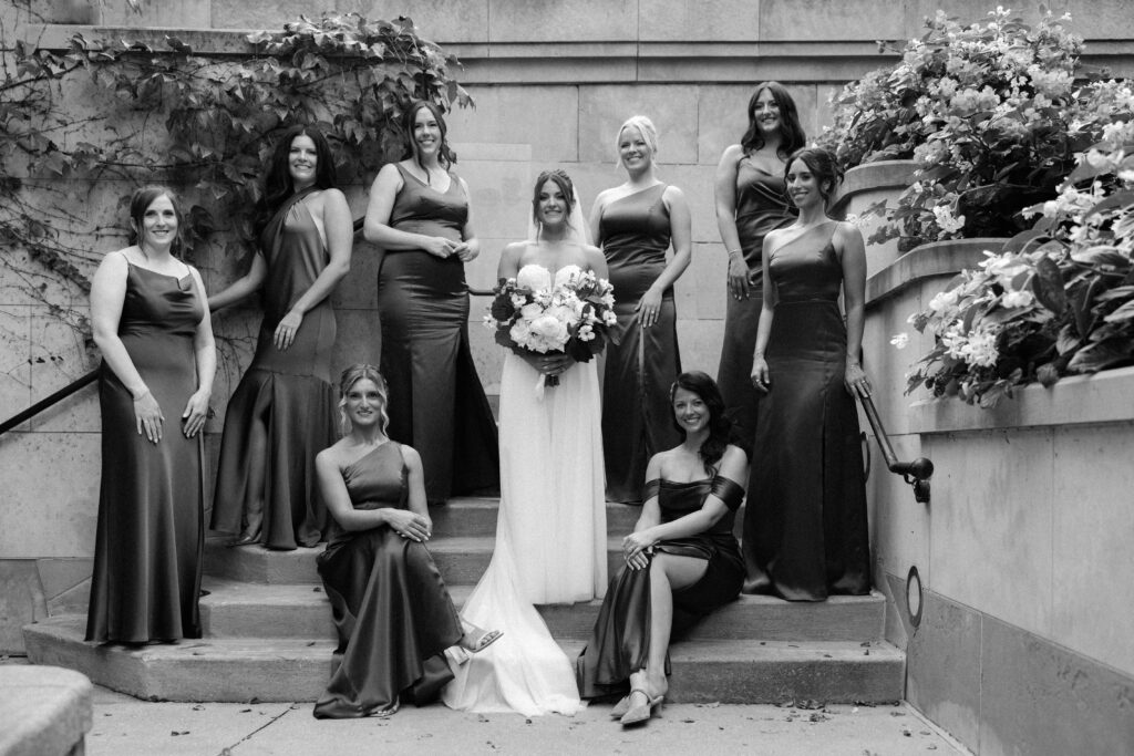 Bridal party portraits at Lincoln Park in Chicago.