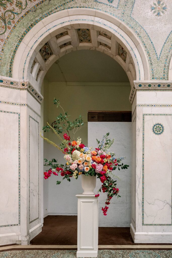 Chicago Cultural Center wedding details.