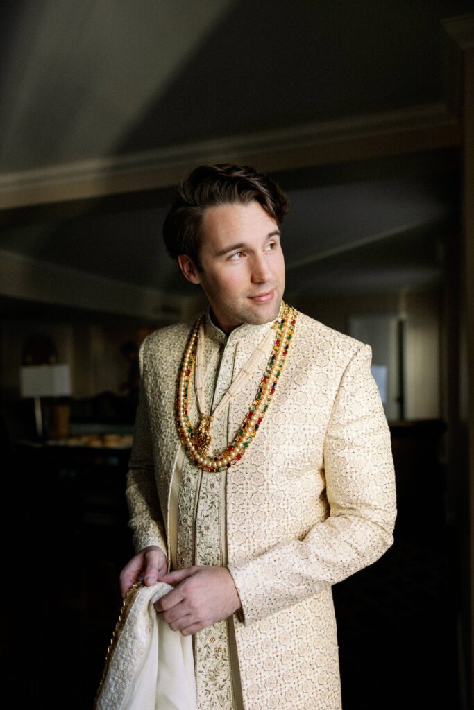 Grooms portrait before his Chicago Cultural Center wedding.