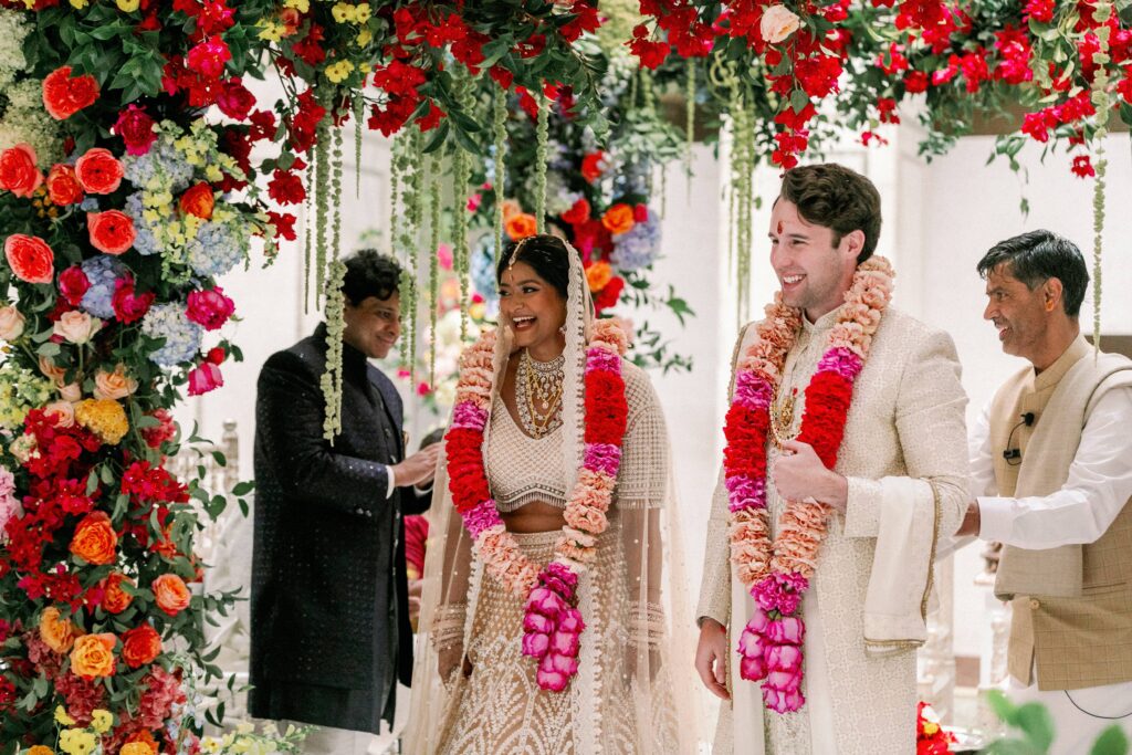 Bride and groom at their Chicago Cultural Center wedding ceremony.