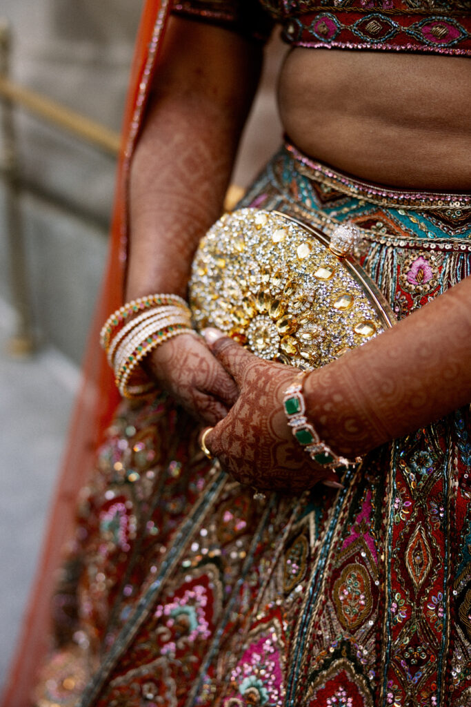 Indian bridal portraits at her Chicago Cultural Center wedding.