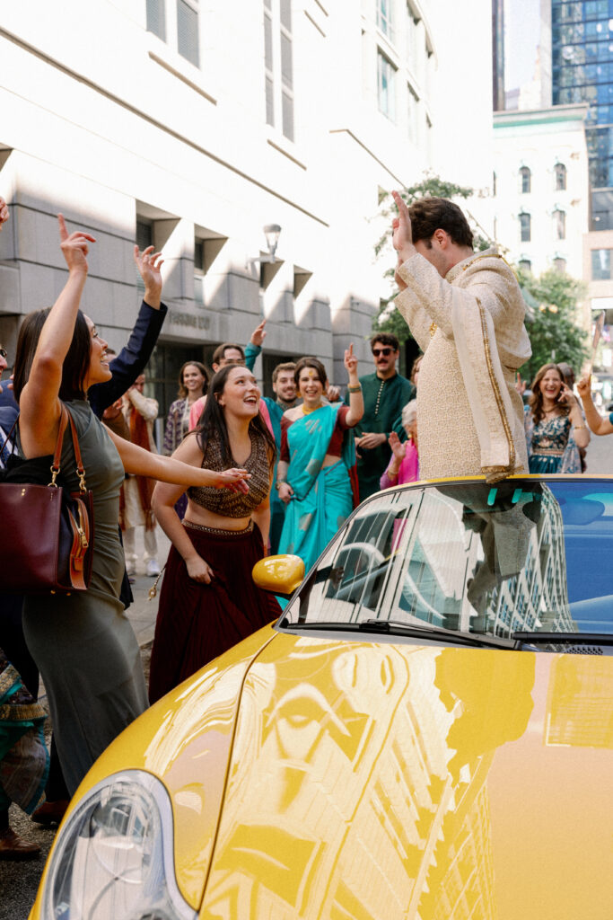 Indian baraat in downtown Chicago