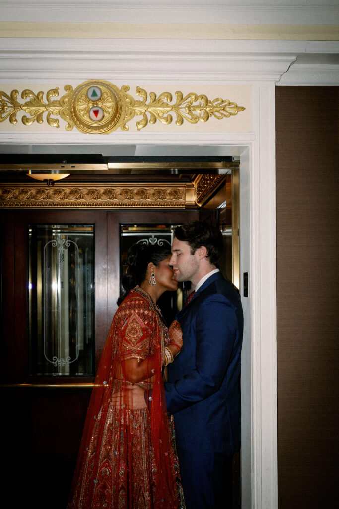 Bride and groom portrait at Chicago Cultural Center wedding