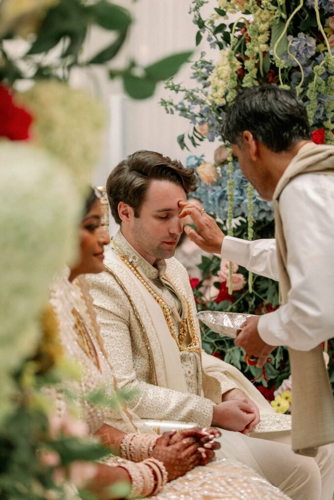 Bride and groom at their Chicago Cultural Center wedding ceremony.