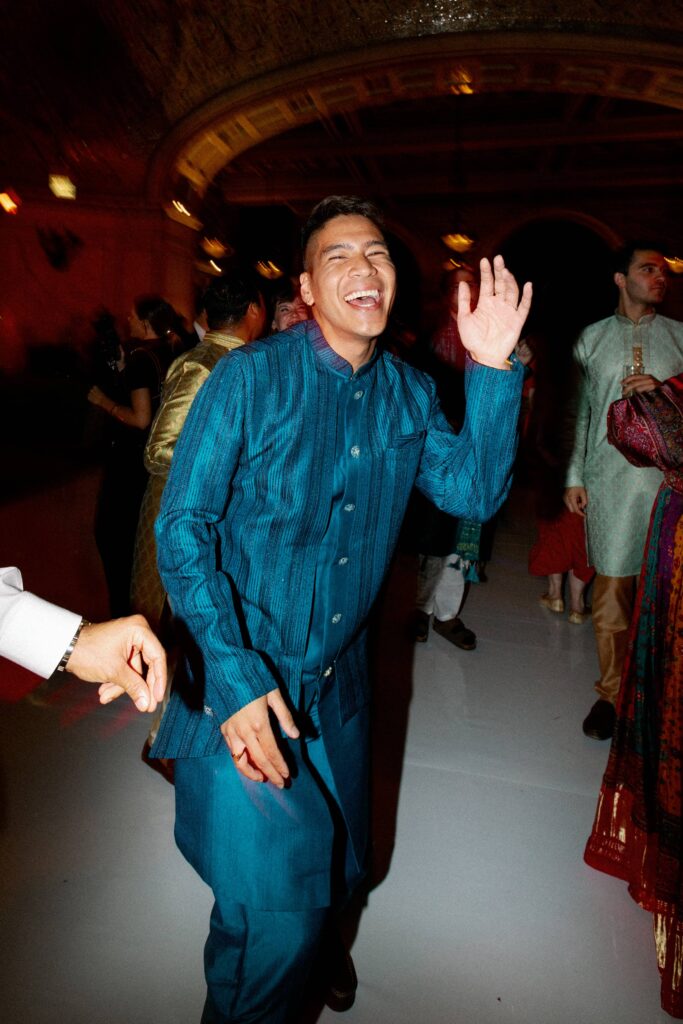 Dancing at the wedding reception at the Chicago Cultural Center.