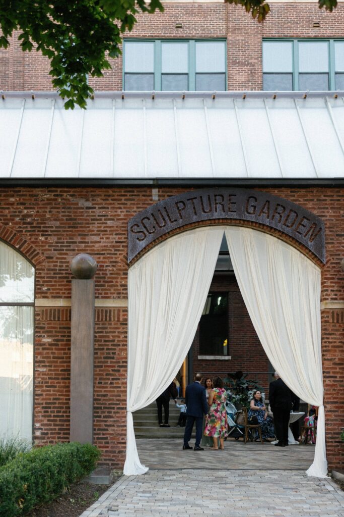 Sculpture Garden at the Bridgeport Art Center wedding venue.