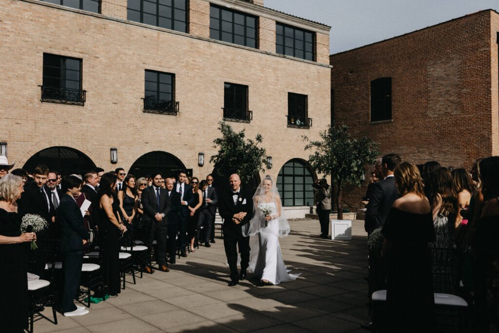 Revel Space courtyard wedding ceremony.