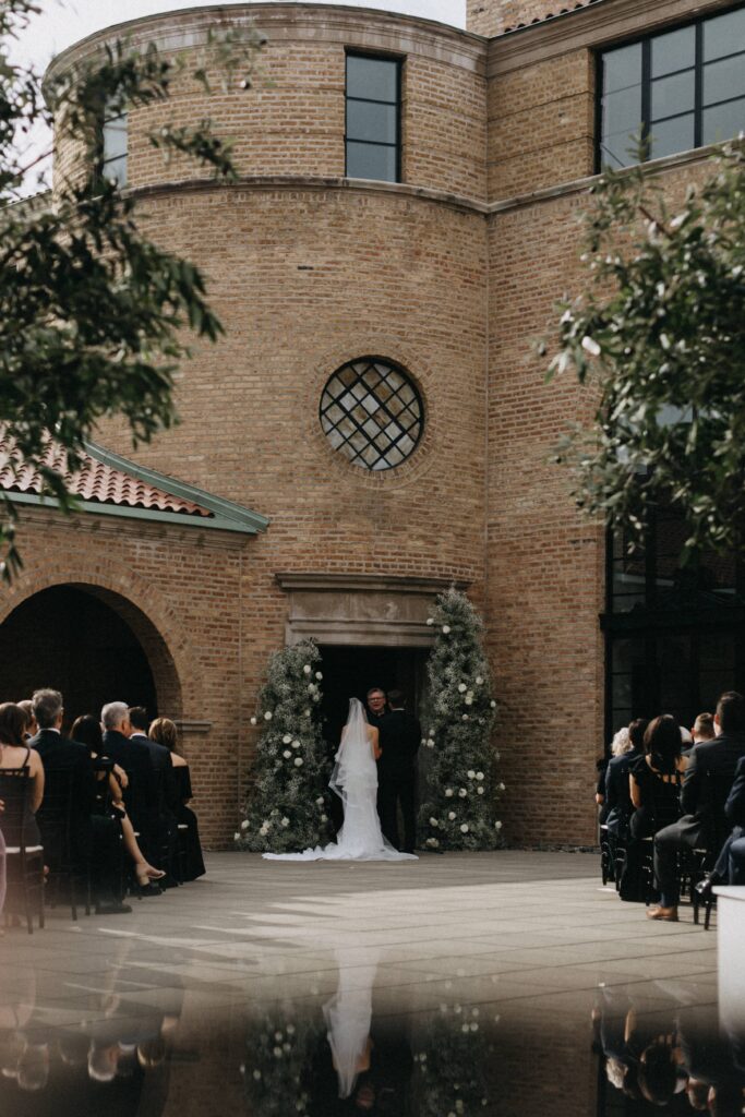 Creative wedding ceremony shot at Revel Space.