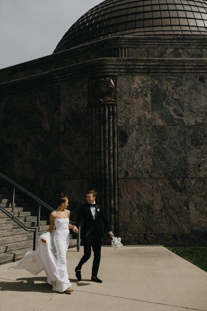 Adler Planetarium editorial wedding portraits.