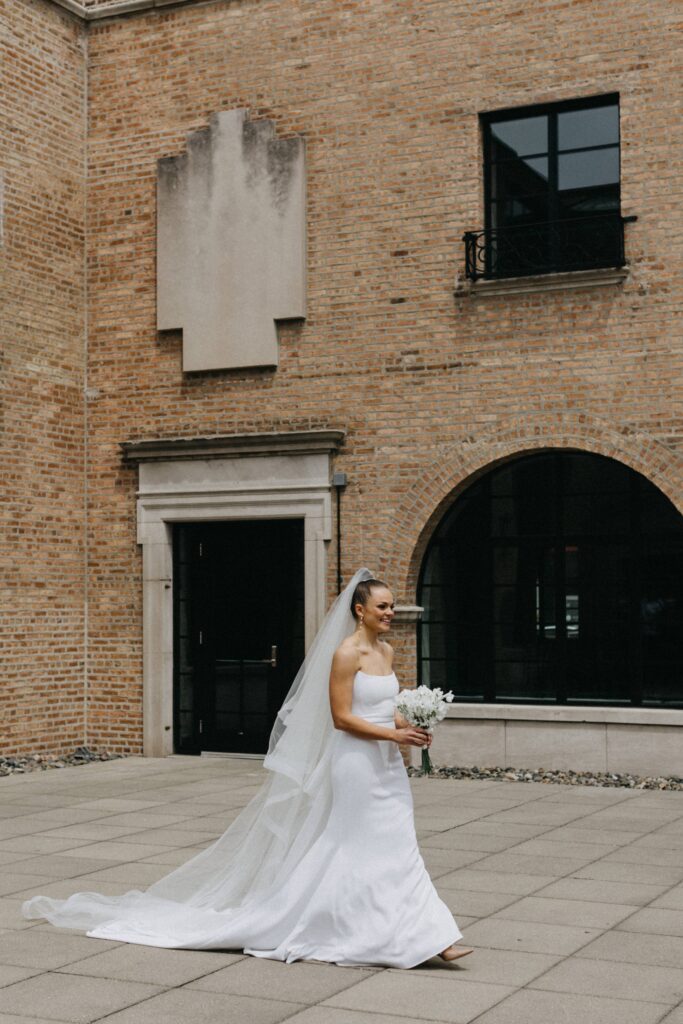 Bride walking down the aisle at Revel Space.