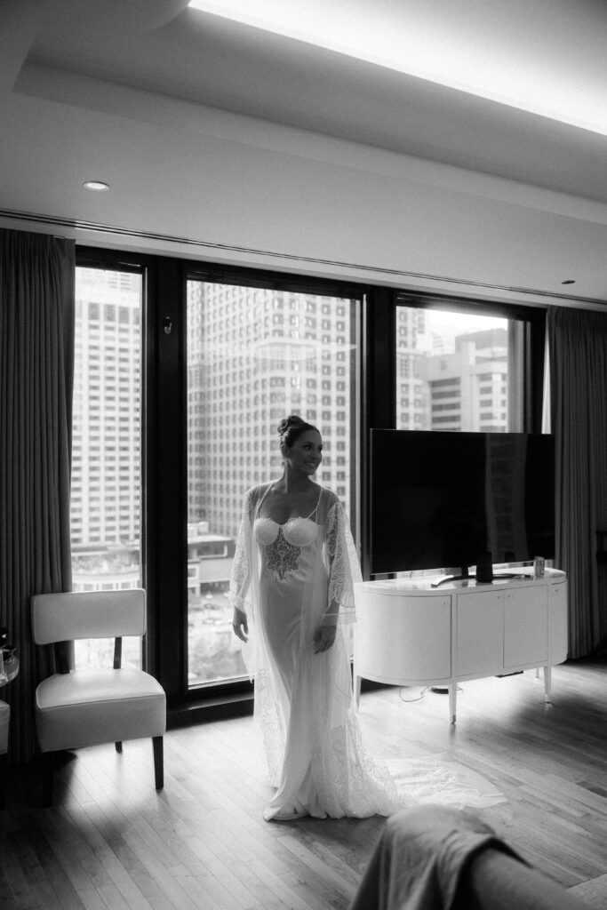 Bride getting ready at The Old Post Office