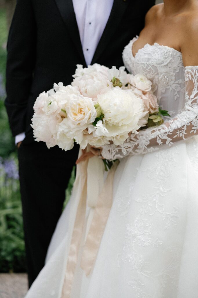 Wedding couple close up in downtown Chicago