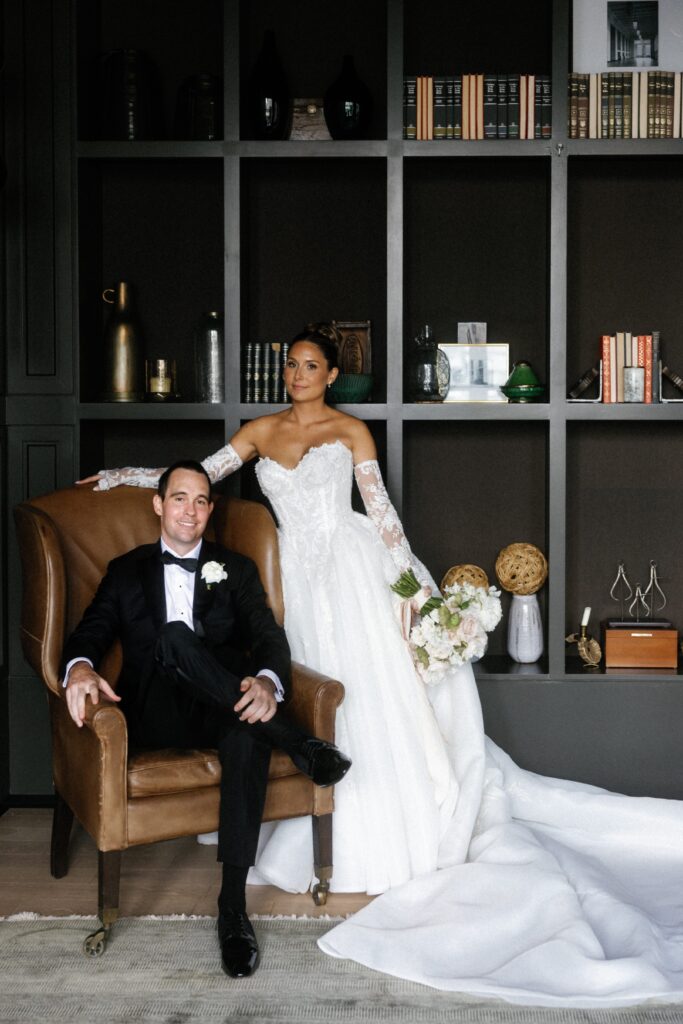 Bride and groom portrait at The Old Post Office