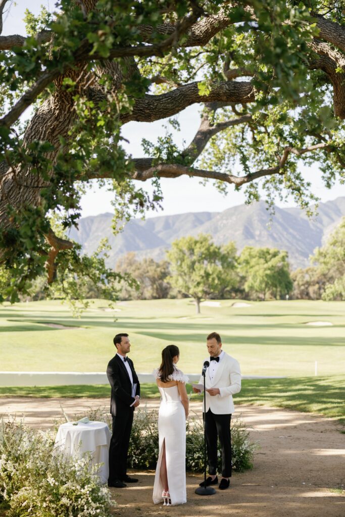 Ojai Valley Inn wedding ceremony on the Artist Cottage Lawn
