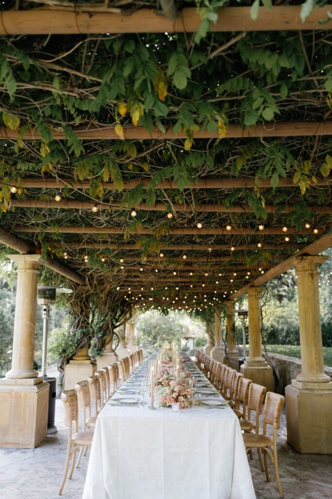 Orchard Pergola wedding reception at Ojai Valley Inn